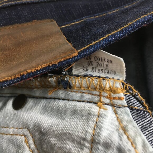 RALEIGH Hand Crafted North Carolina US Dark Wash Straight Leg 5 Pocket Jeans - Picture 4 of 16